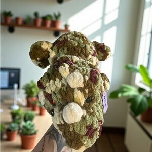 Crochet Camo Splooting Triceratops